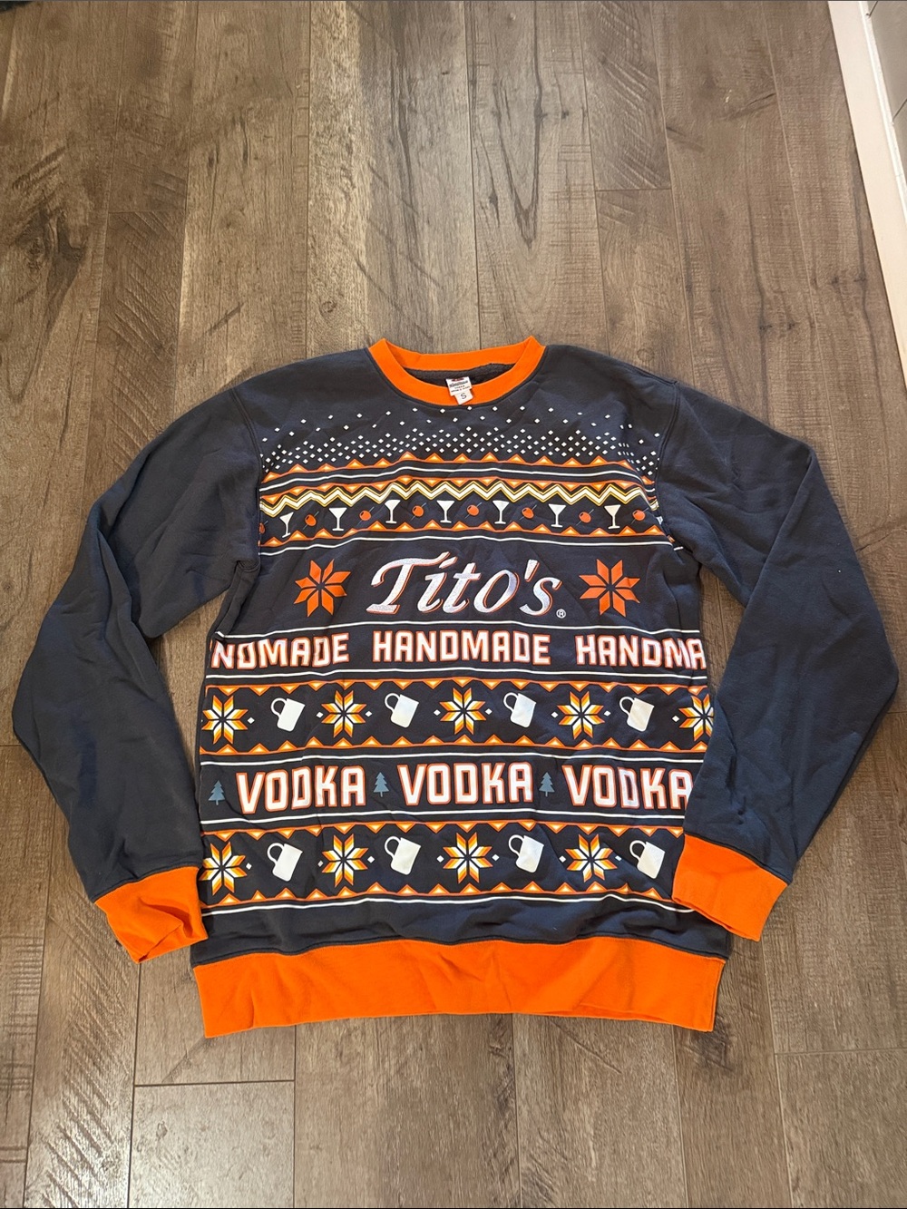 Tito’s Grey and Orange Holiday Sweater - Men's